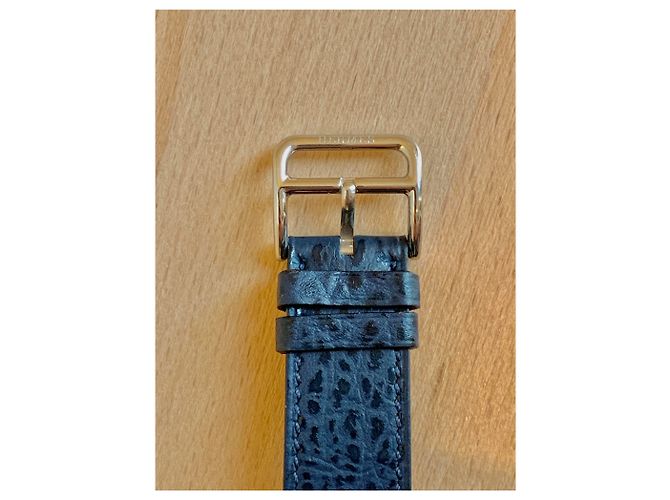 Hermès H Stunde Gd Uhr Modell Armband Requin Dunkelblau - Ansicht 7
