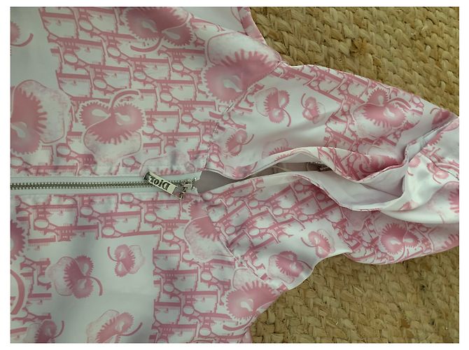 Dior Jacke aus Baumwolle Rosa Weiß Größe M Pink - Ansicht 5
