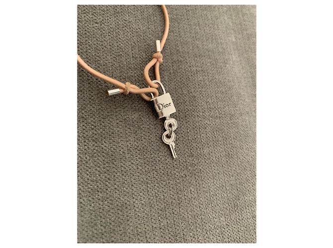 Bracciale Dior in acciaio e corda argento rosa - vista 3