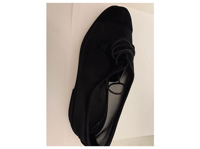 Scarpe Derby Chanel Nere Trasparenti Nero - vista 7