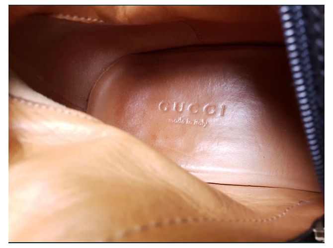 Botas altas Horsebit de ante negro Gucci - vista 10