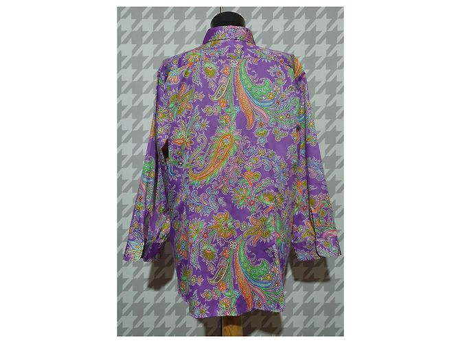 Camisa Ralph Lauren de algodón violeta con flores XL Multicolor Púrpura - vista 3