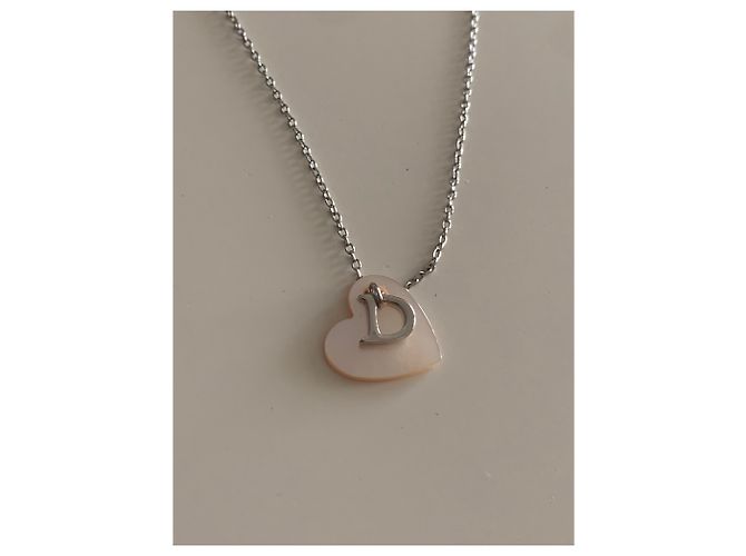 Collana Dior Cuore in Madreperla Rosa e Argento - vista 2