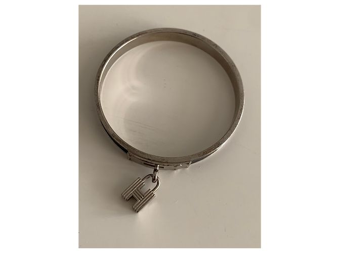 Bracciale Hermès Nero Argentato Metallo Argento - vista 6
