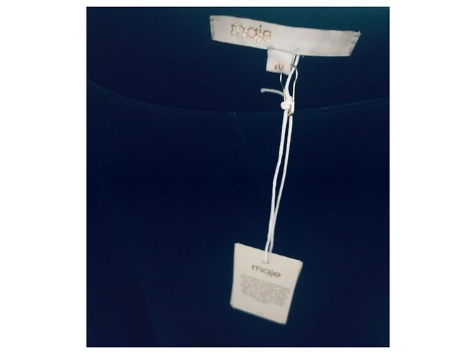 Maje Poncho aus schwarzem Leder - Ansicht 4