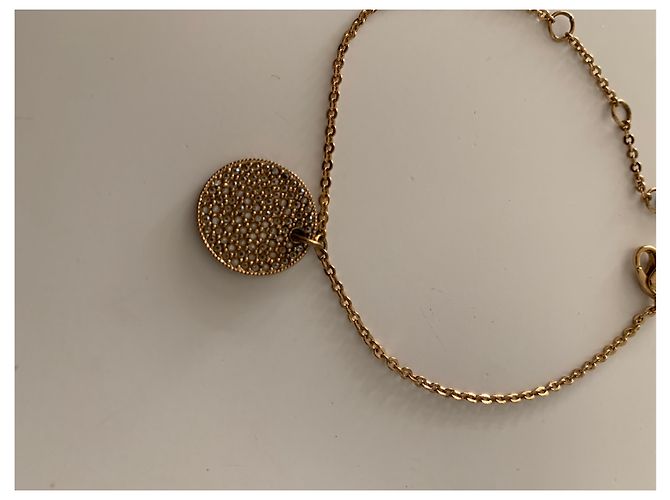 Bracciale Dior dorato con pendente tondo D'oro - vista 2