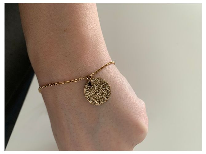 Bracciale Dior dorato con pendente tondo D'oro - vista 4