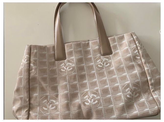 Borsa Chanel Beige in tessuto - vista 4