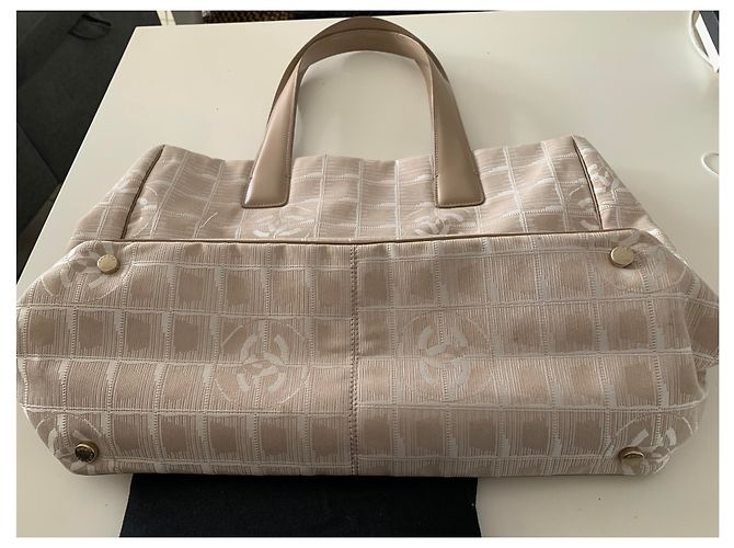 Borsa Chanel Beige in tessuto - vista 5