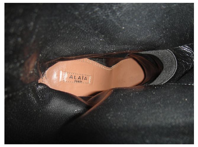 Botas Alaïa de piel negras 39 Negro - vista 2