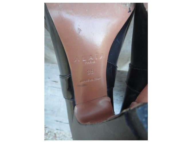 Botas Alaïa de piel negras 39 Negro - vista 7