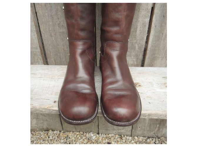 Botas Céline de cuero marrón oscuro talla 38 - vista 5