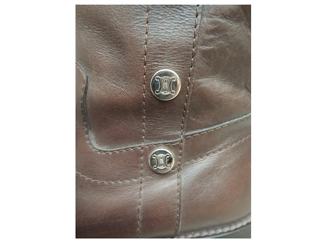Botas Céline de cuero marrón oscuro talla 38 - vista 7