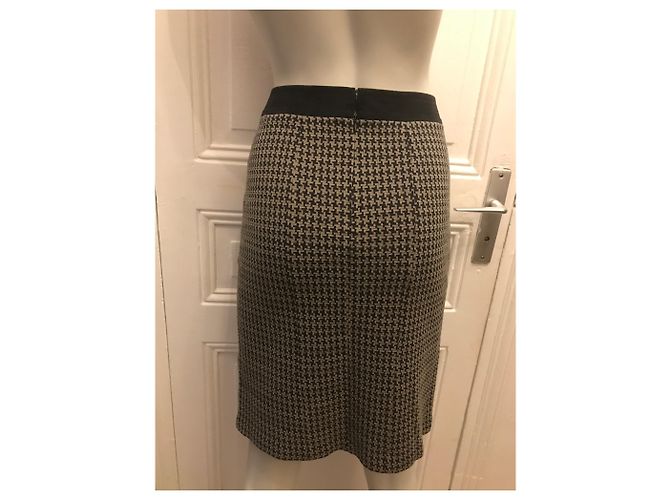 Falda midi Armani de pata de gallo en lana gris oscuro Gris antracita - vista 3