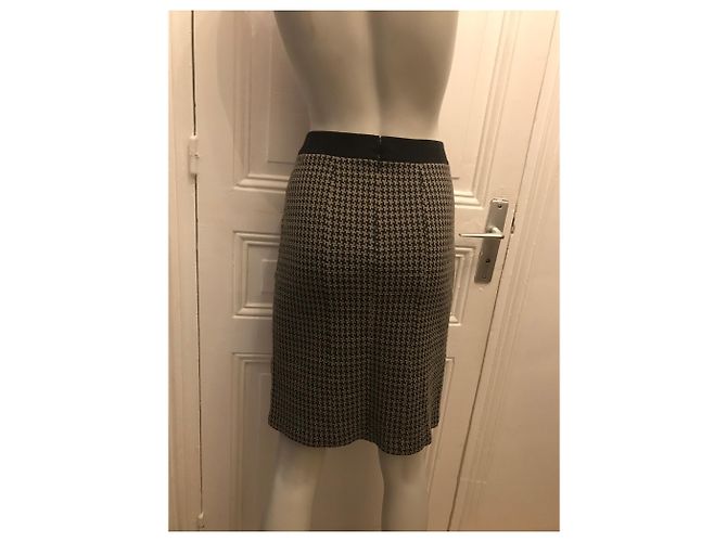 Falda midi Armani de pata de gallo en lana gris oscuro Gris antracita - vista 4