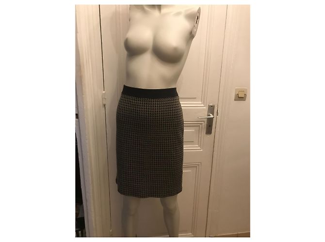 Falda midi Armani de pata de gallo en lana gris oscuro Gris antracita - vista 8