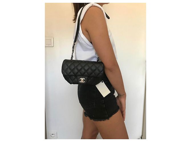 Bolsa acolchoada Chanel para cinto NOVA Preto - vista 13