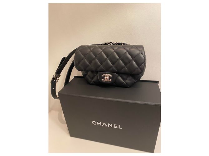 Bolsa acolchoada Chanel para cinto NOVA Preto - vista 7