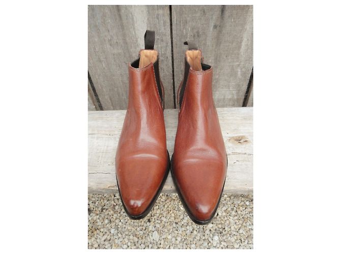Botas Chelsea Heschung Cuero Marrón Claro 40 - vista 5