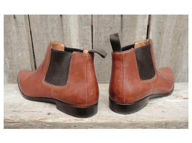 Botas Chelsea Heschung Cuero Marrón Claro 40 - vista 6