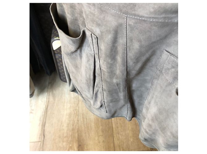 Autre Marque GUNEX, Falda de ante de Italia Gris pardo - vista 10