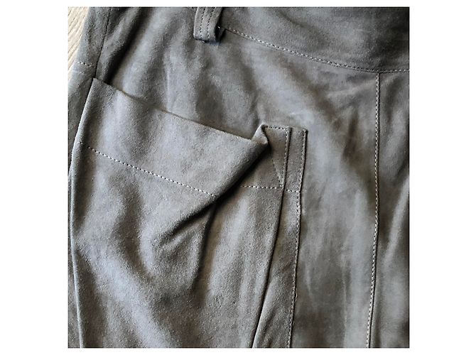 Autre Marque GUNEX, Falda de ante de Italia Gris pardo - vista 3