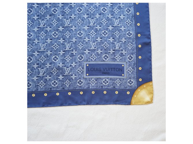 Louis Vuitton Seiden Schals Blau - Ansicht 2