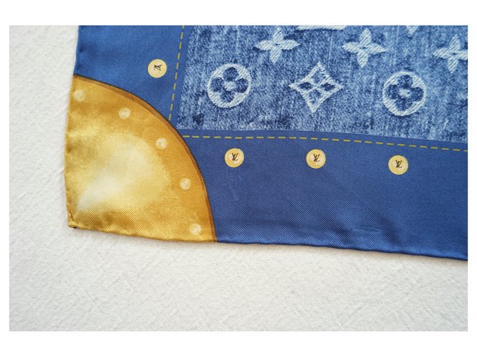 Louis Vuitton Seiden Schals Blau - Ansicht 6