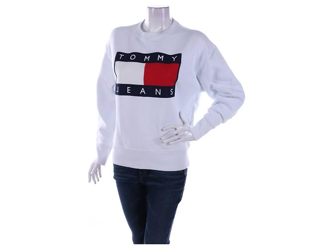 Tommy Hilfiger Tommy Jeans Oversize weißer Baumwollpullover Mehrfarben - Ansicht 4