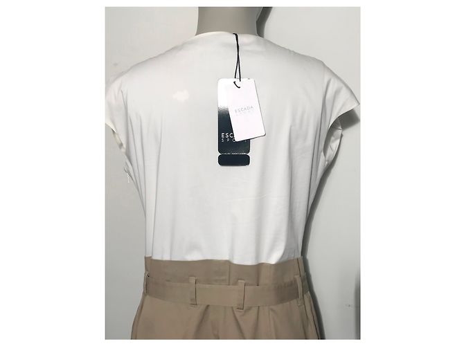 Abito Escada Sport bicolore bianco e beige in cotone - vista 12