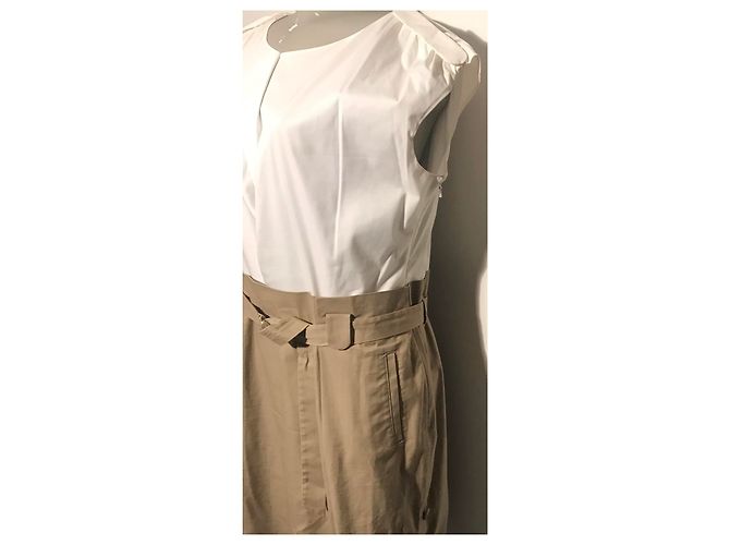 Abito Escada Sport bicolore bianco e beige in cotone - vista 16