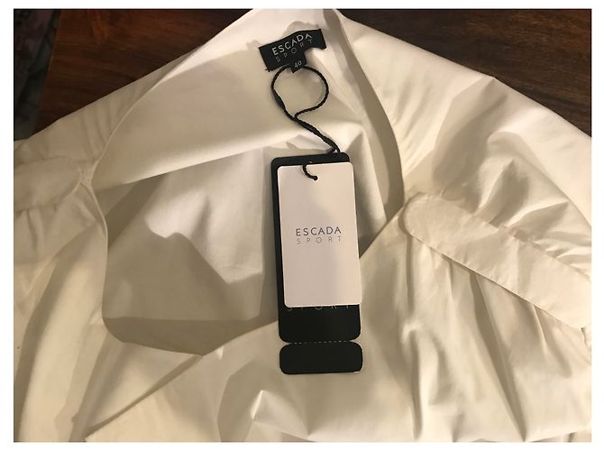 Abito Escada Sport bicolore bianco e beige in cotone - vista 17