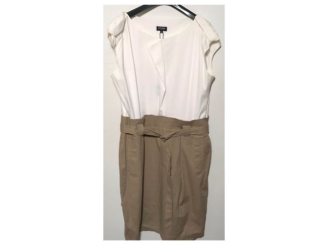 Abito Escada Sport bicolore bianco e beige in cotone - vista 18