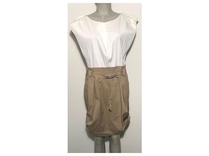 Abito Escada Sport bicolore bianco e beige in cotone - vista 2
