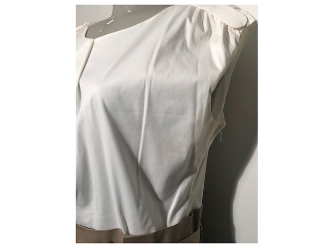 Abito Escada Sport bicolore bianco e beige in cotone - vista 6