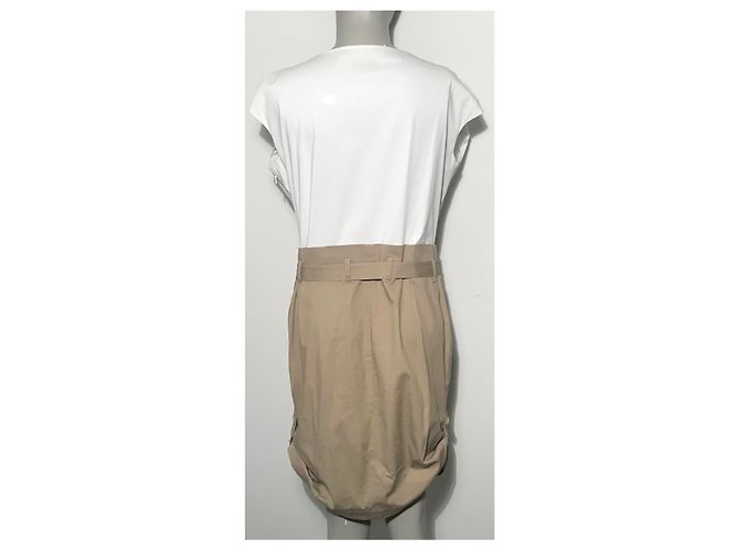 Abito Escada Sport bicolore bianco e beige in cotone - vista 9