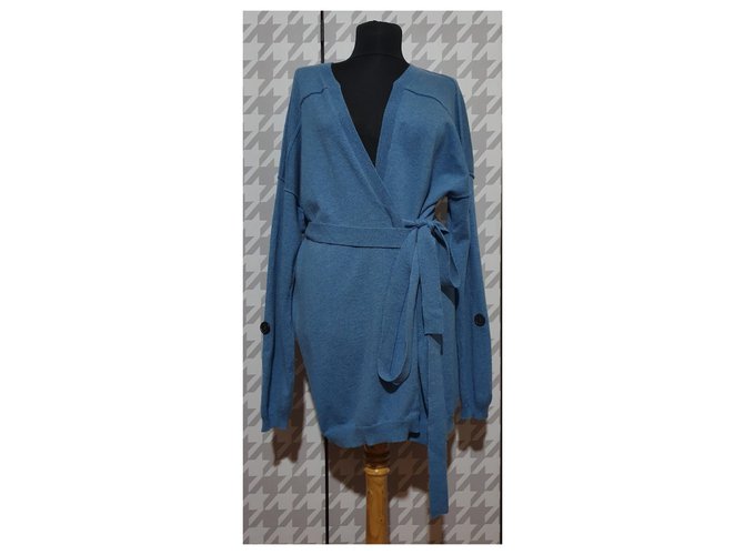 Cardigan maglione Malo in cashmere blu XL - vista 3