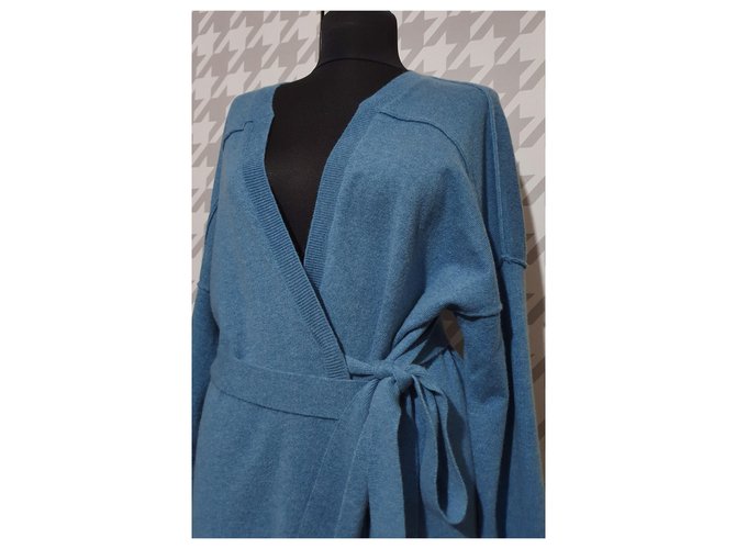 Cardigan maglione Malo in cashmere blu XL - vista 4