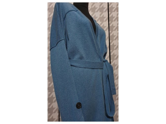 Cardigan maglione Malo in cashmere blu XL - vista 5