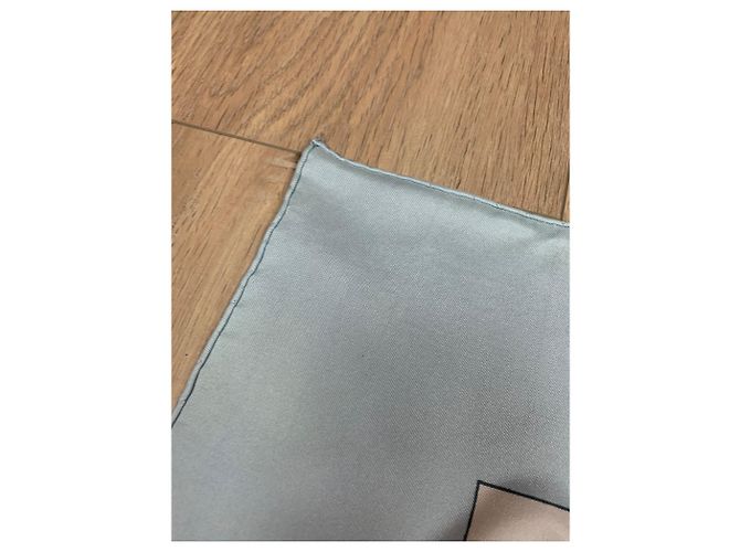 Lenço Hermès Brides de gala de seda azul claro 90 cm - vista 4