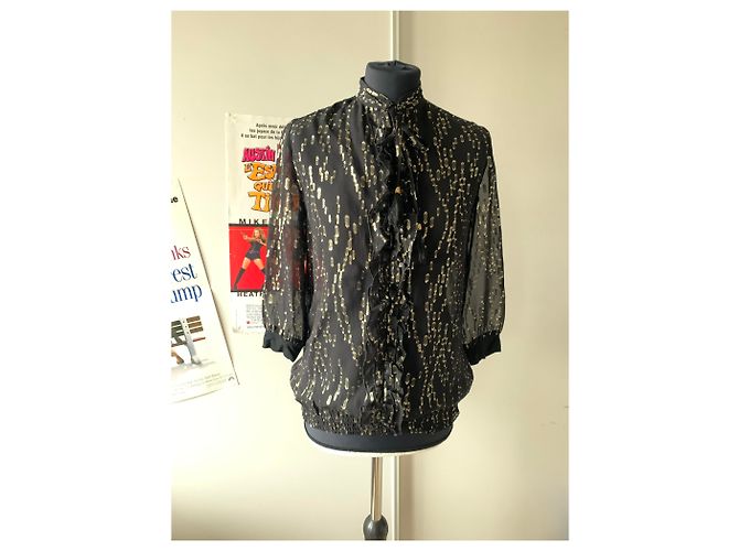 Blusa in seta Max & Moi nera e oro Nero D'oro - vista 2