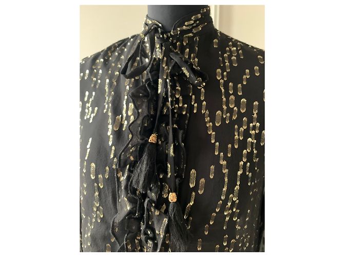 Blusa in seta Max & Moi nera e oro Nero D'oro - vista 3