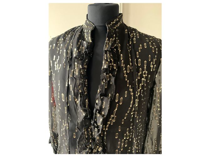 Blusa in seta Max & Moi nera e oro Nero D'oro - vista 4