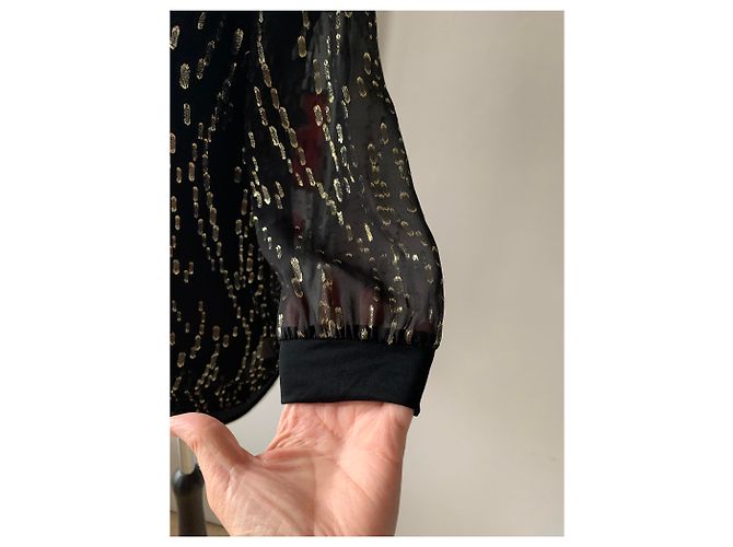 Blusa in seta Max & Moi nera e oro Nero D'oro - vista 5