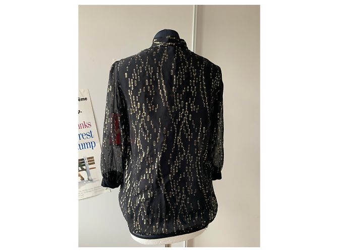 Blusa in seta Max & Moi nera e oro Nero D'oro - vista 6