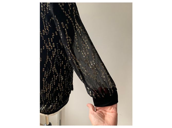 Blusa in seta Max & Moi nera e oro Nero D'oro - vista 7
