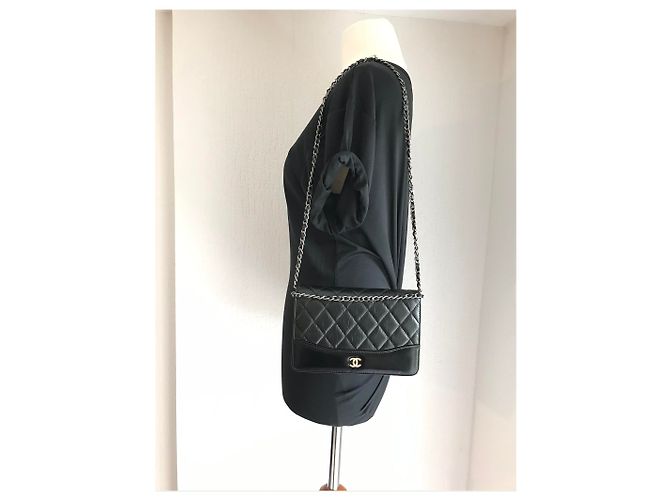 Chanel Wallet on Chain Nero in Pelle di Vitello Invecchiata - vista 11