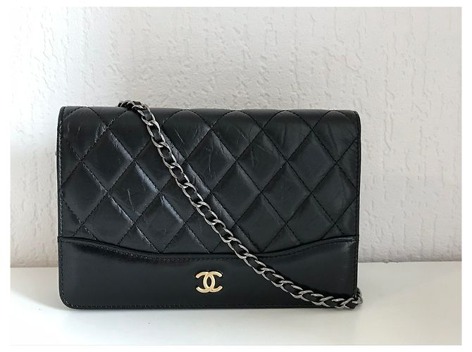 Chanel Wallet on Chain Nero in Pelle di Vitello Invecchiata - vista 12