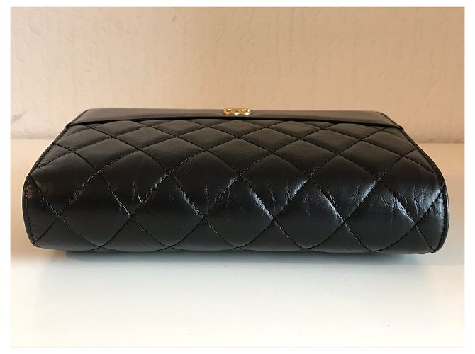 Chanel Wallet on Chain Nero in Pelle di Vitello Invecchiata - vista 4