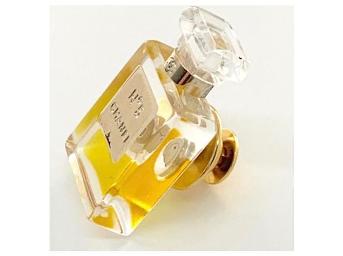 Chanel N*5 Parfümflasche Brosche aus Harz Weiß - Ansicht 11